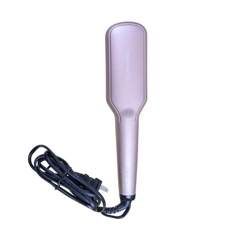 Megawise KL-1025 Pink Corded Electric Fast Heating Ionic Straightener Brush Used